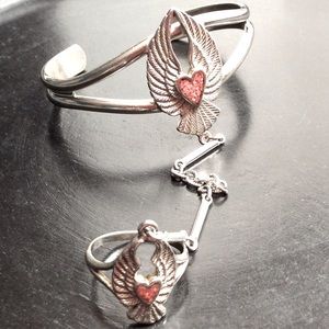 Vintage G & S silver plated slave bracelet set